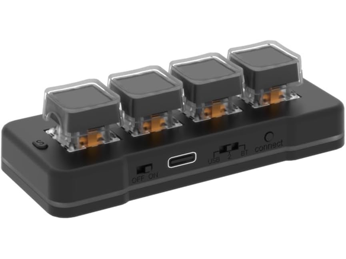 Teclado Mk424pro Mini Custom de 4 Teclas com Switch Mecânico Azul SFUSHOS