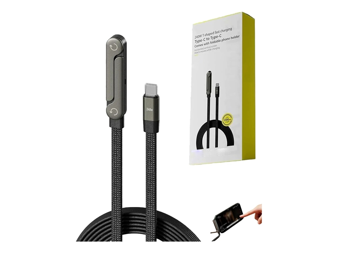 Cabo Carregador Rápido Usb, 2 Em 1, Para Dispositivos Eletrônicos, Com