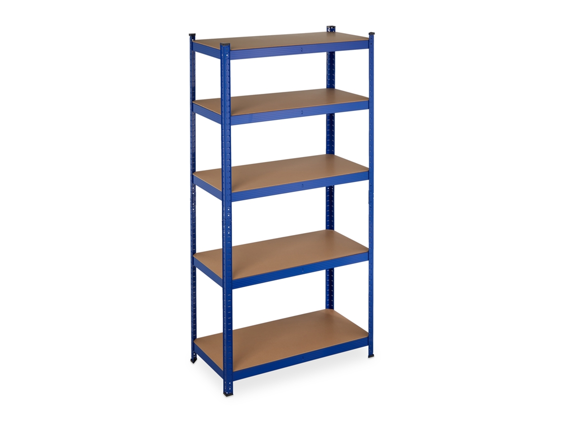 Estante Relaxdays Para Cargas Pesadas, 875 Kg, 5 Níveis, Montagem Fácil, Para Cave, Garagem, Aço, 180 X 90 X 45 Cm, Azul