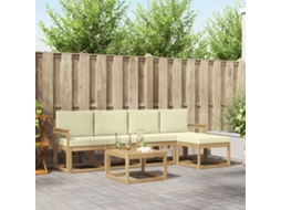 Vidaxl Conjunto De Sofás Para Exterior 6 Unid. Branco E Creme