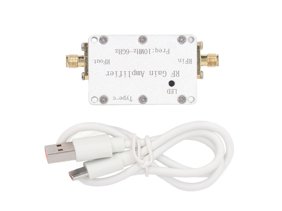 Módulo receptor RF S/MARCA, 30dB, 10MHz-6GHz, interface SMA, alumínio
