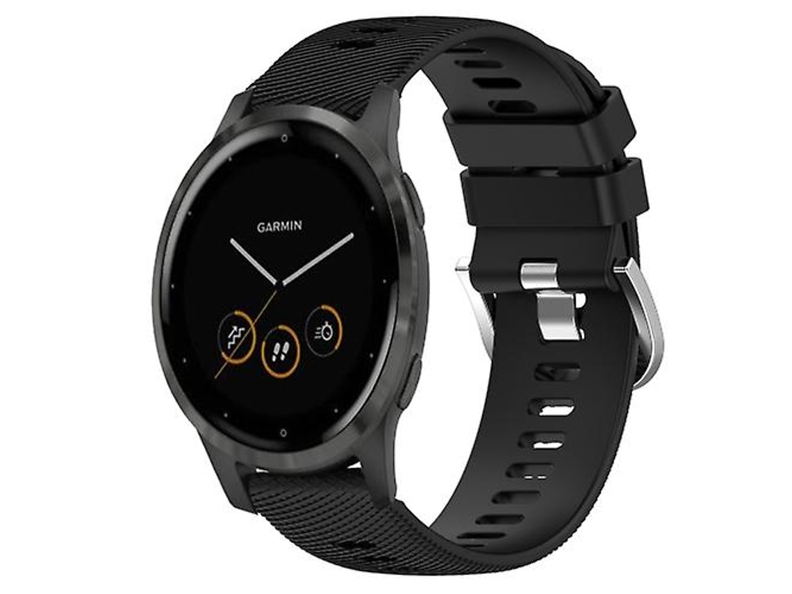 Bracelete para Garmin Vivoactive 4S 18Mm Silicone Watch Band Preto