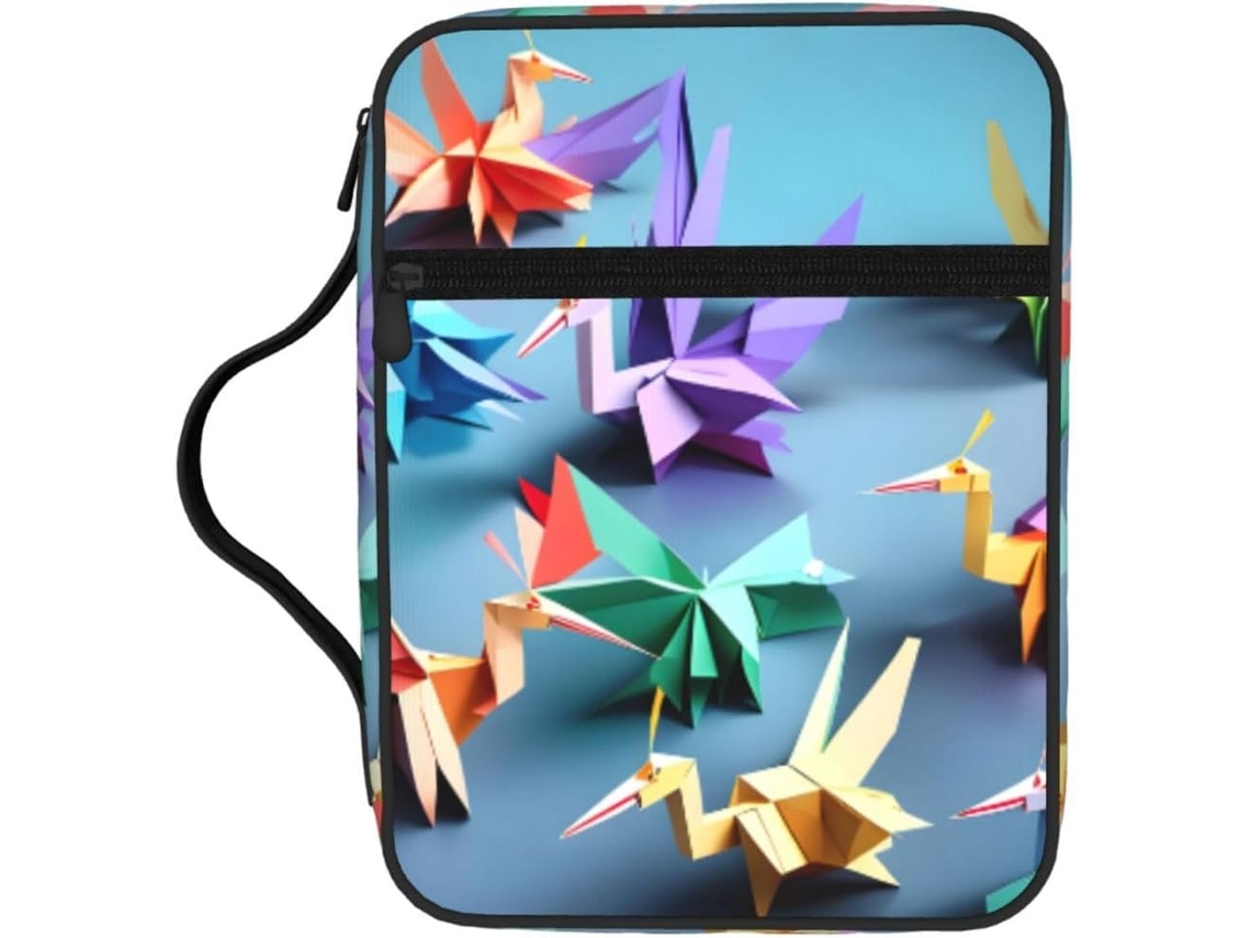Estojo Protetor Para Livros Origami Com Vários Compartimentos Internos, Design De (garça), Multicolorido