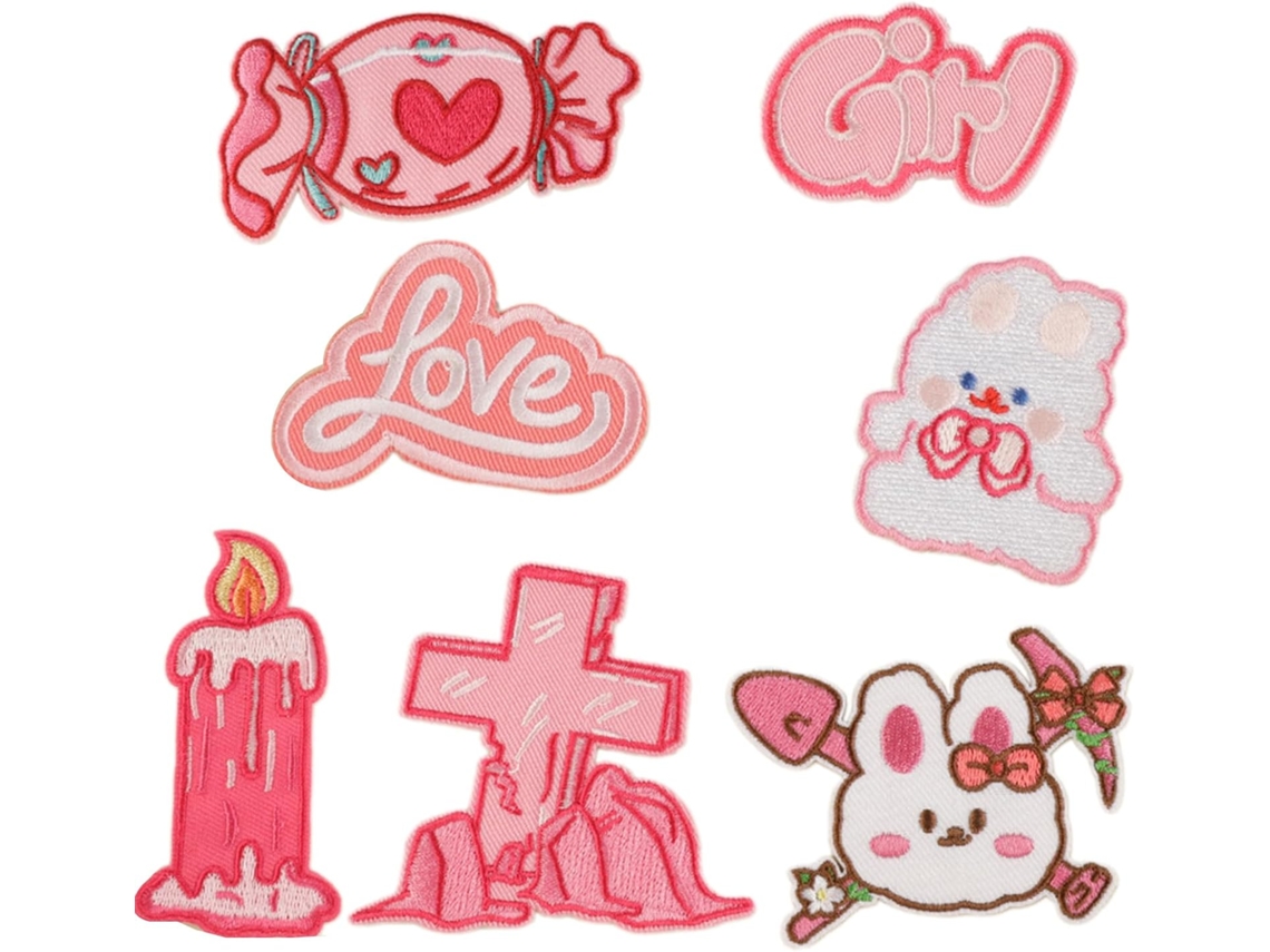 Conjunto de 7 Apliques Bordados para Costurar em Diversos Tecidos para Consertar Chapéus. SFUSHOS