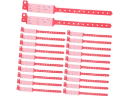 100 unidades de cordão vermelho descartável para identificação hospitalar em eventos internacionais.