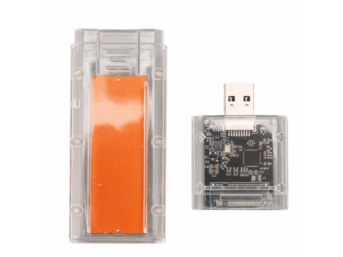 Enclosure Externo De Ssd M.2 Sata Para Usb3.0 Com Dissipação De Calor E Carcaça Traseira Dourada