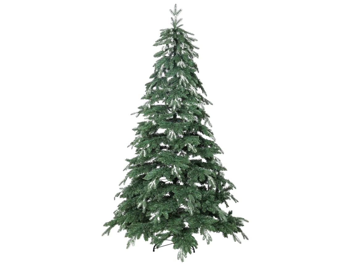 Árvore Natal 210cm Neve Ramos Realistas Efeito Neve Base Verde