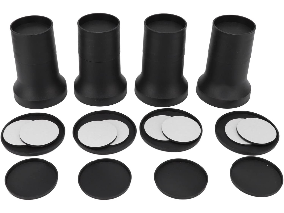 Conjunto De 4-elevadores Móveis Redondos E Resistentes, Elevadores De Cama Plástico Com Almofadas Borracha