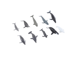 Primerox 10pcs Adorno de Baleia Plástico Modelo Animal Marinho Decorativo Moderno Presente Casa Escritório