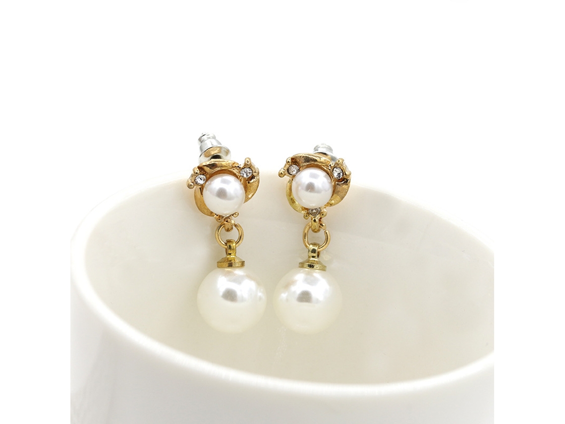 Brincos De Ouro Simples Com Diamantes Acessório De Decoração