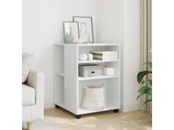 Vidaxl Mesa De Apoio C/ Rodas 55x60x78 Cm Derivados De Madeira Branco