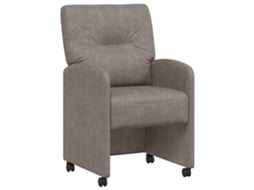 Conjunto 2 Cadeira De Jantar Vidaxl Cinzento Couro Sintético