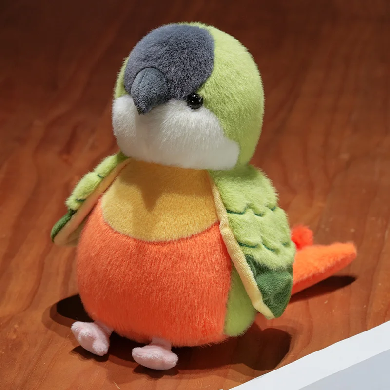 Lindo Papagaio de Pelúcia Realista de Desenho Animado Estilo Anime MDUG (laranja, 25 Cm)