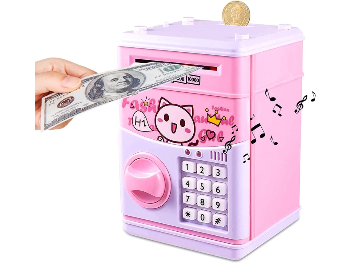 Gatos Fofos Cofrinho Eletrônico Com Senha, Cofrinho Tipo Caixa Eletrônico Aquaforge