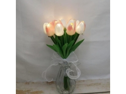 Luminária Noturna Decorativa De Tulipa Com Vaso Decoração Floral Para