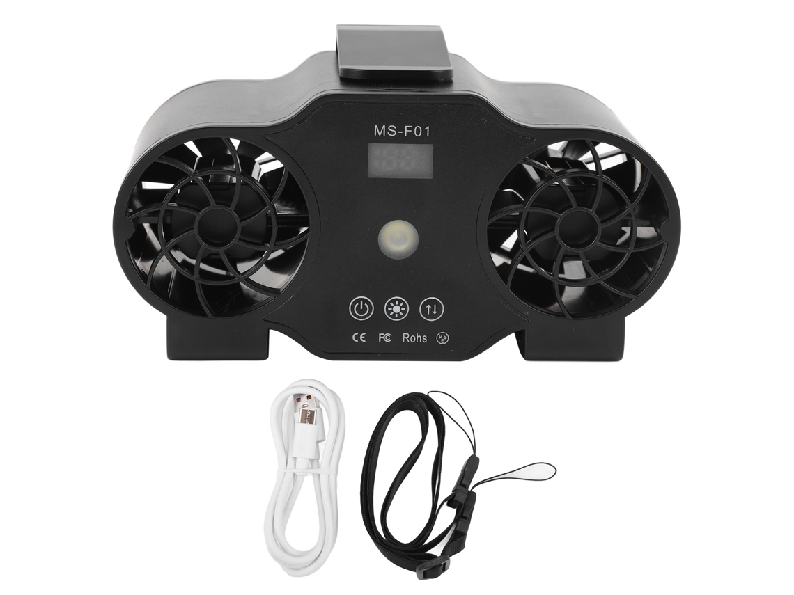 Ventilador Usb Portátil Recarregável 10000mah com Display Digital