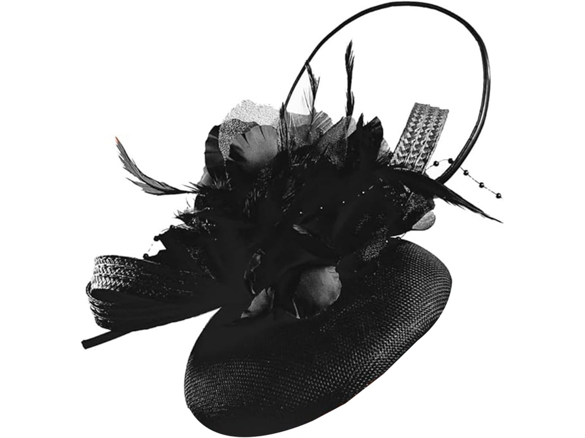 Fascinator Feminino De Linho Com Penas - Acessório - Design Funcional