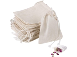 Zakjes De Coton - 50 Unidades - 6 X 8 Cm - Sacos Reutilizáveis - Fio De Corda - Cor Natural - Seguro E Saudável - Sacos De Mousseline