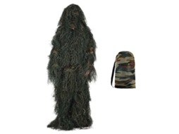 Traje de Camuflagem Ghillie 5 em 1 para Homem Ajustável Respirável