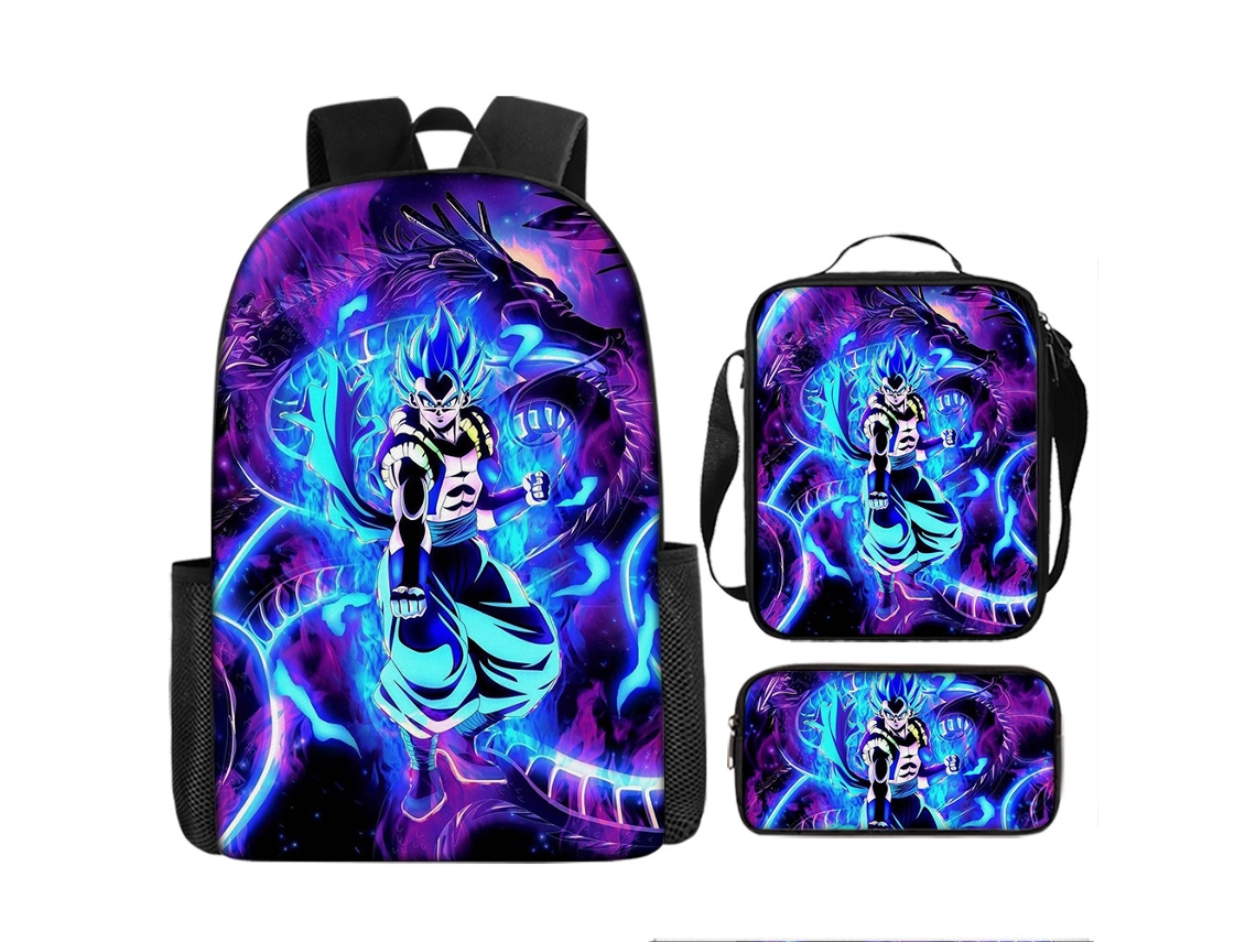 Conjunto Escolar 3 Peças, Estampa De Desenho Animado Com Mochila E Estojo Para Estudantes