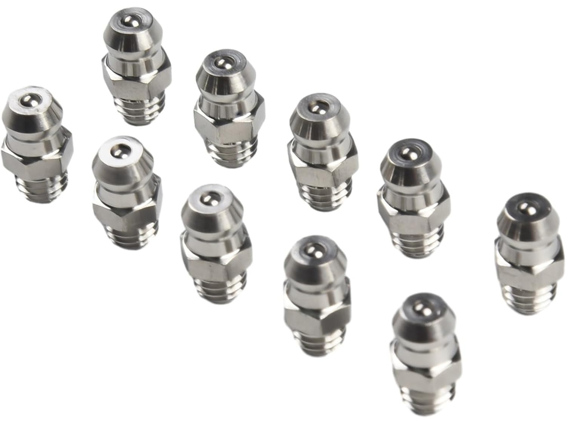 Conjunto De 10 Bicos Aço Inoxidável 201, M6 X 1mm, Com Cordão Reto, Para Sistemas Hidráulicos, Automotivos, Tratores