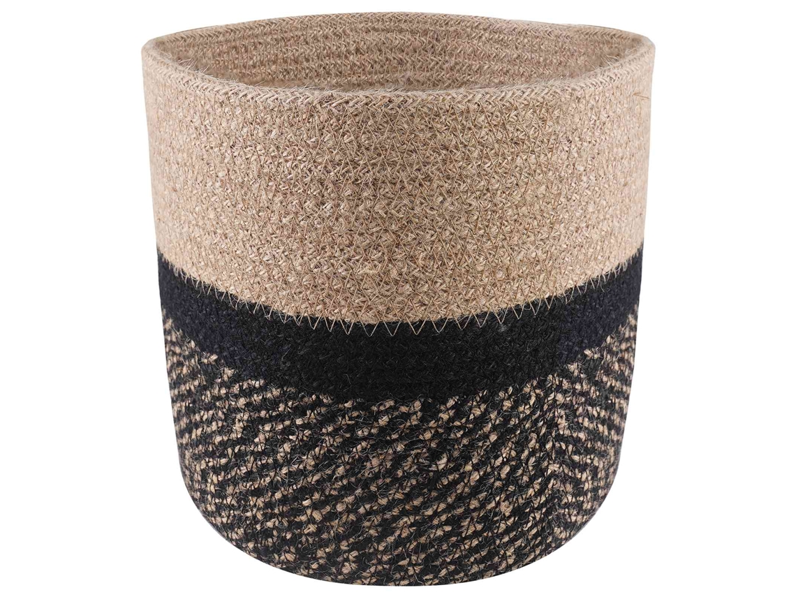 Vidaxl Conjunto De Vasos De Planta 2 Unid. Natural E Preto
