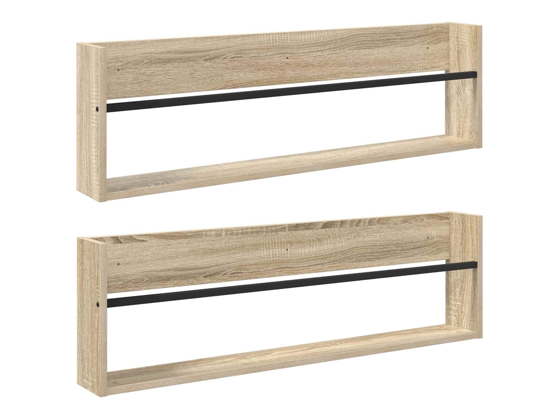Conjunto de Estantes de Revistas 2 Pcs Carvalho Sonoma 100x12x30 cm MAISON EXCLUSIVE