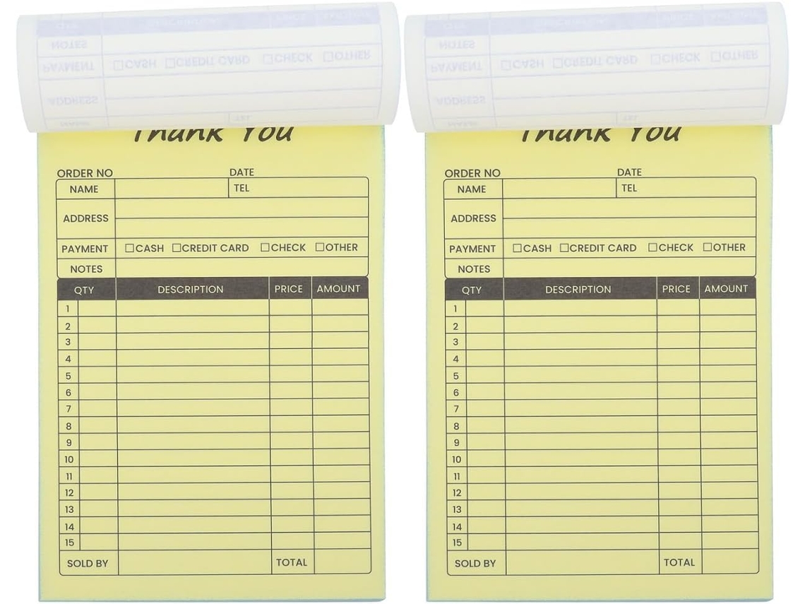 2 Peças Bloc De Reçus De Commande 2 Partes Blanc Papier