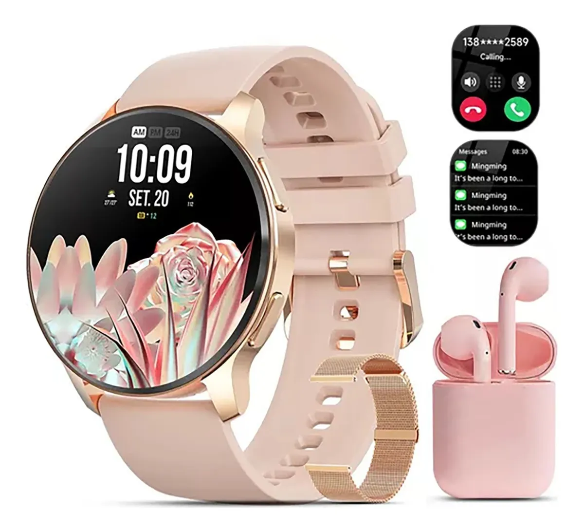 Relógio inteligente feminino Vayotoy Bluetooth IP67 à prova d'água