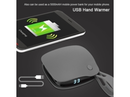 Laxiscreed Aquecedor De Mãos Recarregável Usb Portátil Anti-explosão, Banco De Energia, Cinza