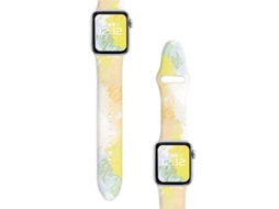 Pulseira Inteligente Floral Silicone Macio Iwatch Série 7 Maple 42/44/45mm
