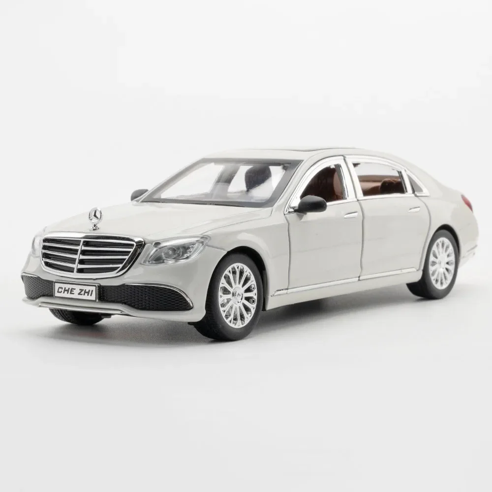 (e300l Branco) Escala 1:24 - Modelo De Carro Em Miniatura - Simulação De Som E Luz