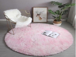 Lurelia Tapete Redondo Infantil Macio Fofo Pvc Poliéster Tie Dye Branco Sala Quarto R805