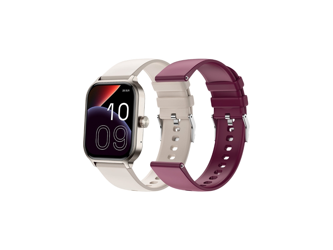Smartwatch Spc Smartee Duo 3 Com Ecrã Amoled 1,93”, Chamadas Bluetooth, Bege/grená