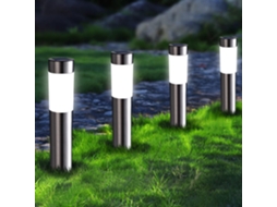 Luzes Solares Exteriores em Aço Inoxidável À Prova D'água Ligam/desligam Automaticamente para Quintal, Relvado e Caminhos GERTIZ (4pcs,luz Branca)