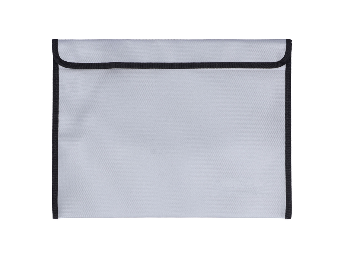 Bolsa resistente ao fogo e impermeável 38x28cm para documentos dinheiro com zíper prata S/MARCA