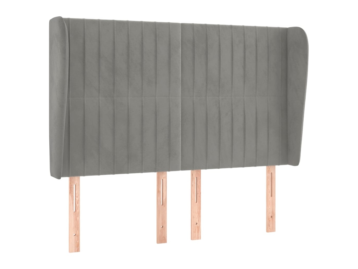 Headboard, Headboards Vidaxl Cinzeto Veludo (147 X 23 X 118/128 Cm)