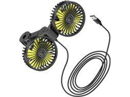 Ventilador Elétrico Usb De Duas Cabeças Para Carro, Fácil De Limpar, Ideal Para Festas, Atividades Ao Ar Livre E Viagens