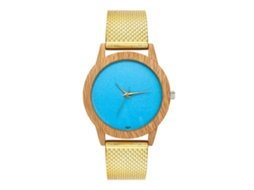 Reloj De Pareja Unisex De Cuarzo Con Correa De Silicona Dial Azul Simple Zhoulianfa Oro