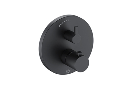 Nova Fonte Purista Misturador Termostático Chuveiro Embutido, Para 1, Ao Consumidor, Com Válvula De Fecho De Cerâmica, 208353915, Cor Preta Kludi