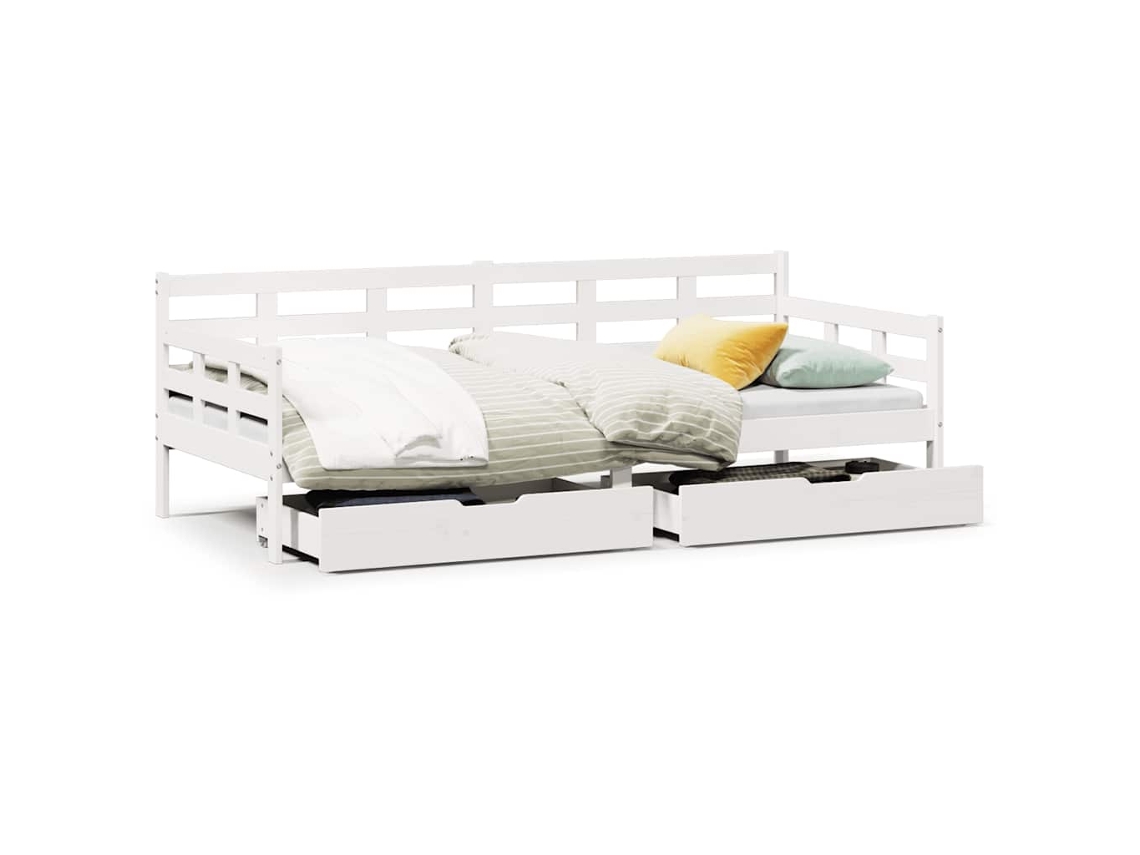 Sofá Cama com Gavetas 80x200 cm Madeira de Pinho Maciça MAISON EXCLUSIVE