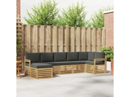 Vidaxl Conjunto De Sofás Para Exterior 7 Unid. Branco E Antracite