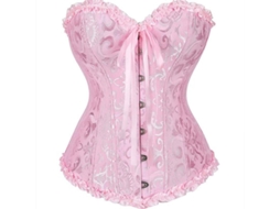 2026-corset Floral Sexy Para Mulher Com Calcinha Na Espalda Lingerie Bustier Tamanho Plus Thx 4xl Rosado