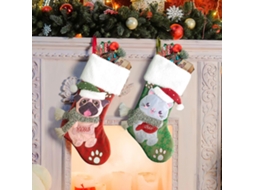 Conjunto De 2 Meias De Natal Grandes, Saco De Presente Pendurado Para Árvores, Lareiras E Decorações Internas. Loja Olysi