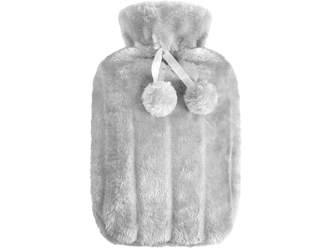 Bolsa De Água Quente Com Tampa, 2l Bolsa De Água Grande De Borracha Cinza AQUAFORGE