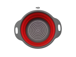 Cesto de Drenagem Redondo Dobrável em Silicone, Pode Ser Usado como Cesto de Lavar Roupa, Filtro e Escorredor. MDUG (vermelho L)