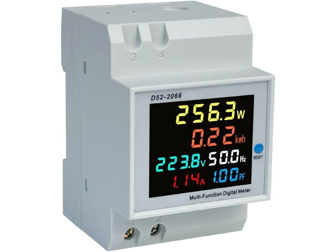 Medidor De Energia Monofásico, Ac40-300v 100a, Para Calha Din, Digital