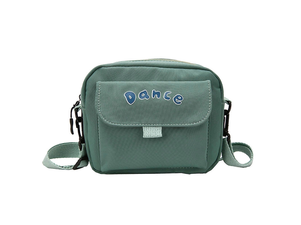 Bolsa Transversal Para Meninas, Pequena Bolsa De Ombro De Nylon Com Zíper E Alça Ajustável, Verde