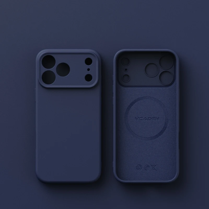 Capa Protetora Magnética De Silicone Líquido (azul 14promax), Fosca