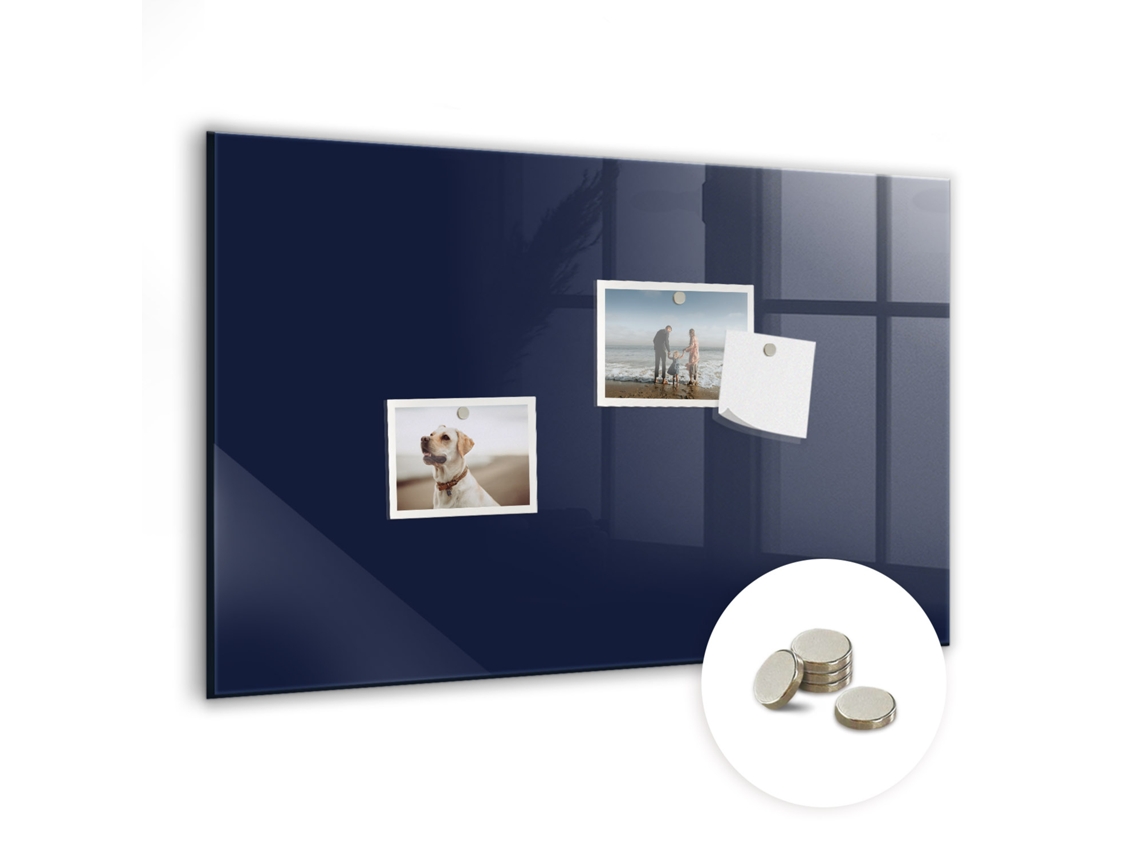 Quadro De Vidro Magnético Azul Marinho Escuro Para O Quarto Das Crianças Espelharte (60x40 Cm)